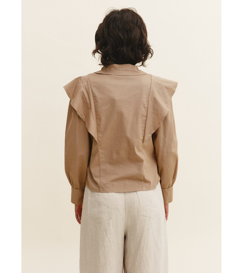 PANTALÓN DENIM SLIM FIT BEIGE